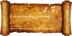 Latosinszky Fatime névjegykártya